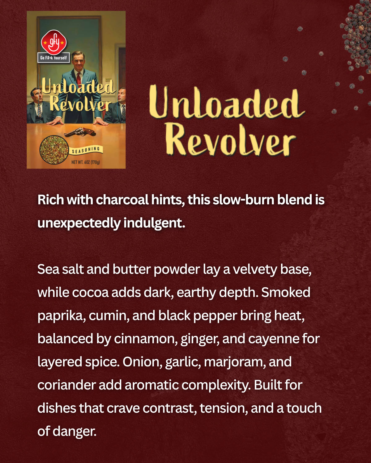 GFY - Unloaded Revolver Seasoning (6oz) CENSORED