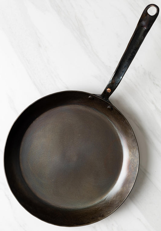 12" Round Carbon Steel Skillet (Hand Forged!)