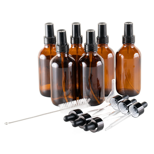 Amber Atomizer / Eye Dropper Set