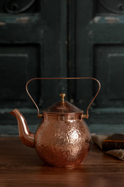 Vintage Inspired Copper Hand Hammered Teapot
