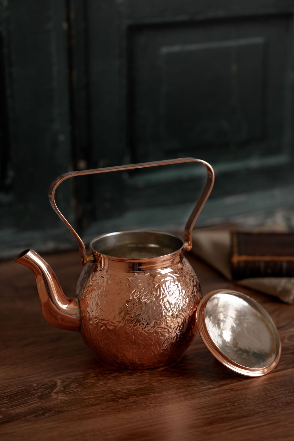 Vintage Inspired Copper Hand Hammered Teapot