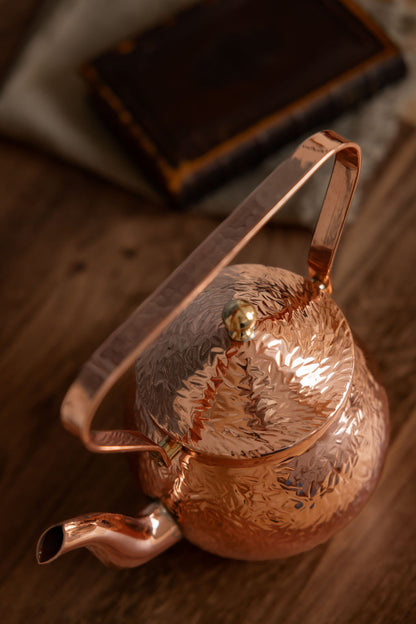 Vintage Inspired Copper Hand Hammered Teapot