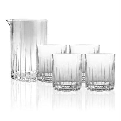 360 Rotating Old Fashioned Glass Set With Mixing Pitchers