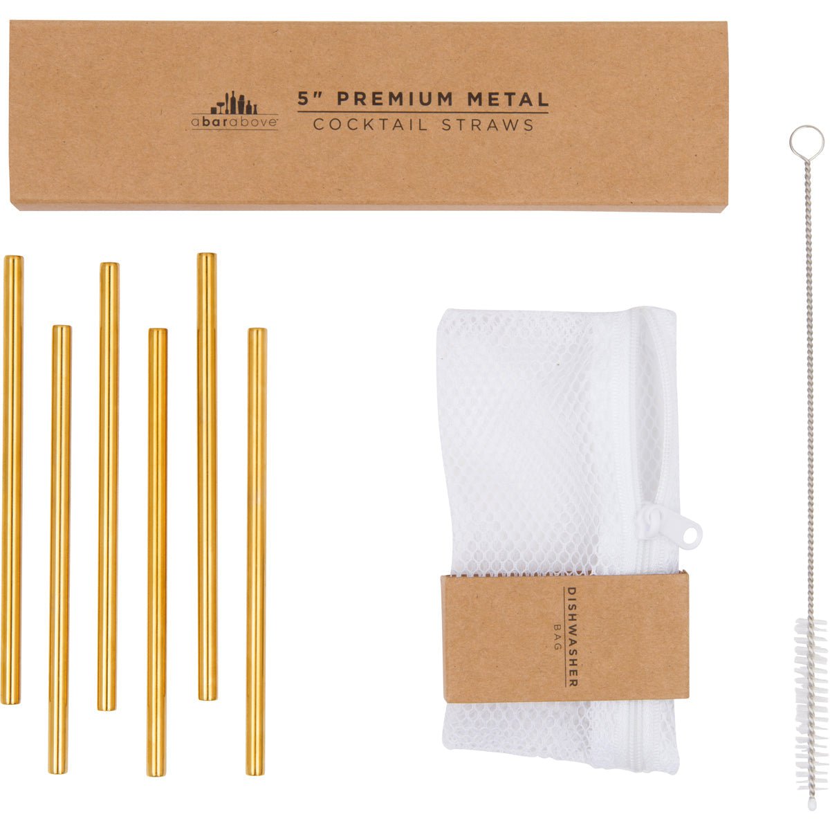 Gold Metal Cocktail Straws