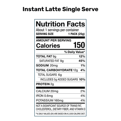 Sweet & Creamy Instant Latte with Adaptogens Single Serve