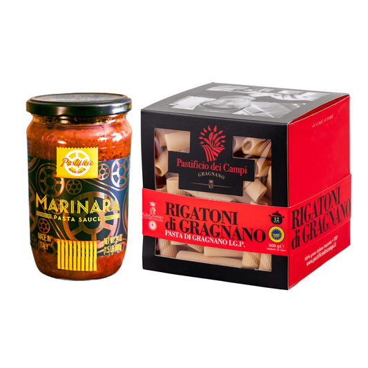 Artisanal Pasta & Sauce Combo – Marinara Sauce & Gragnano Rigatoni