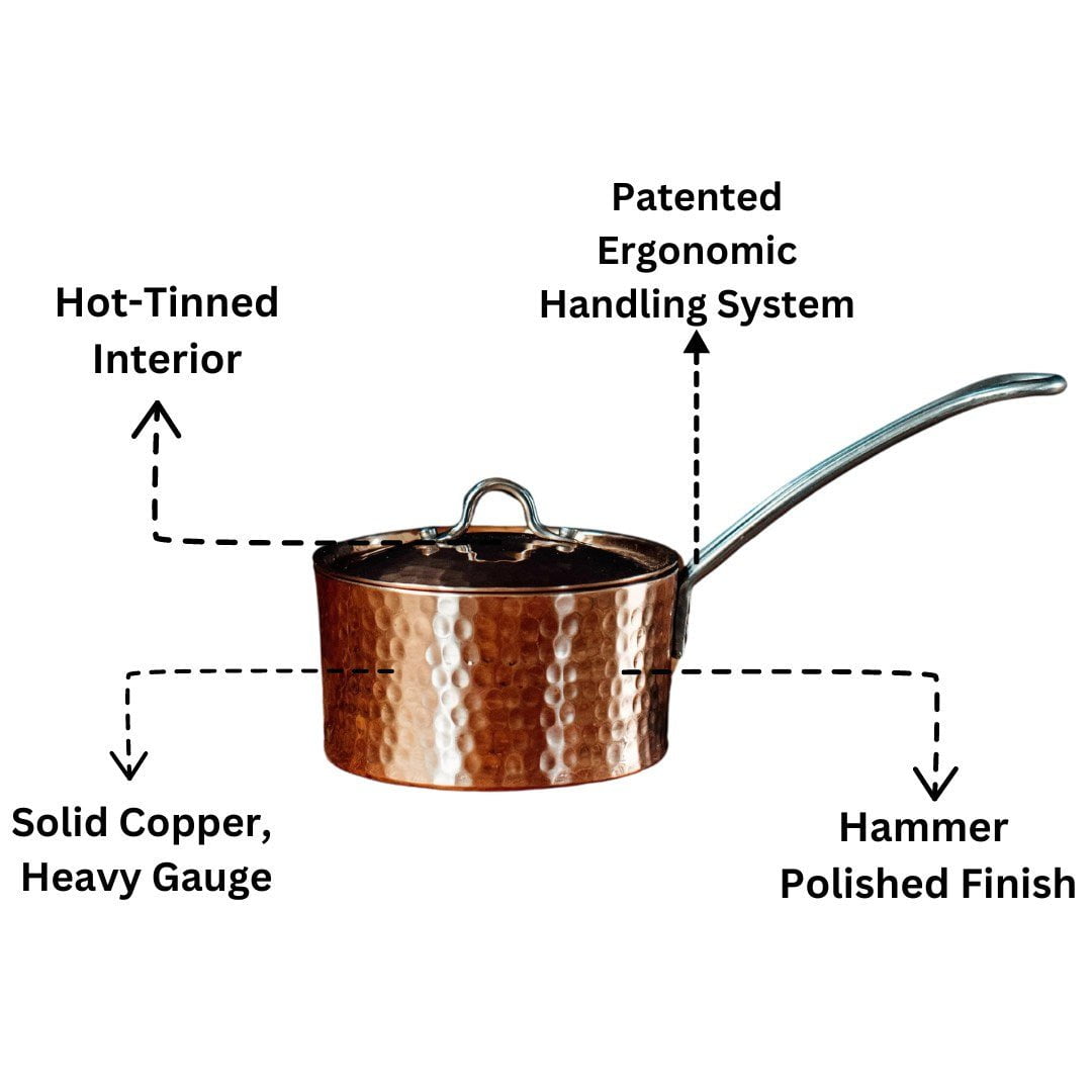 Petite French Copper Butter Pot With Lid (Handmade)