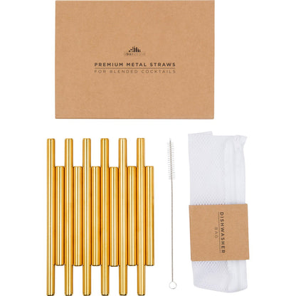 Gold Metal Cocktail Straws