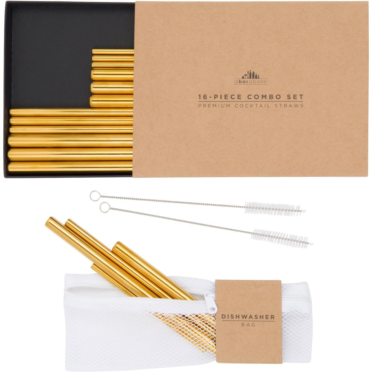 Gold Metal Cocktail Straws