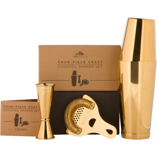 Gold Cocktail Shaker Set (4-Piece)