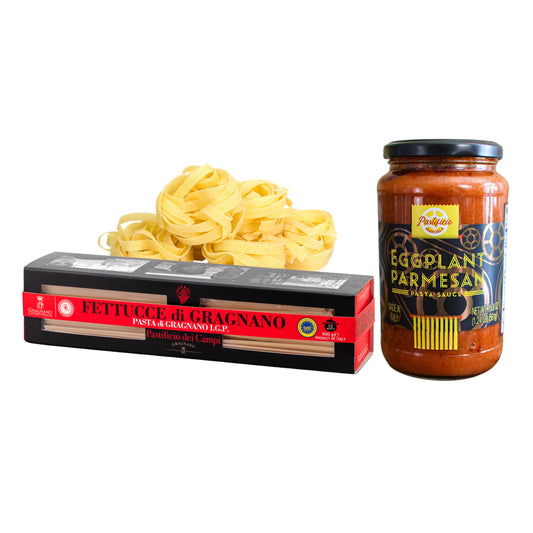 Artisanal Pasta & Sauce Combo – Sicilian Eggplant Parm & Gragnano Fettucce