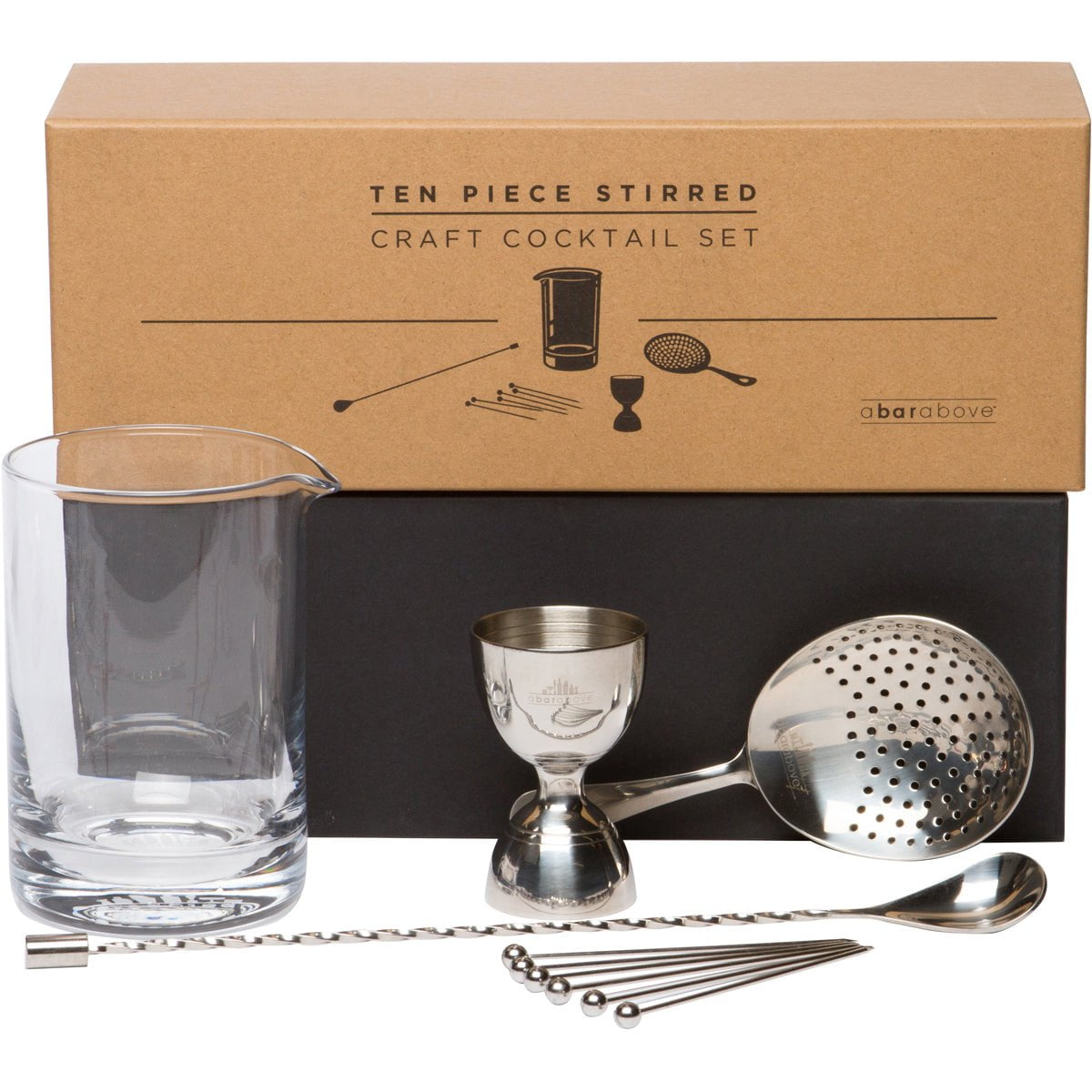 Stainless Steel 10-Piece Stirred Craft Cocktail Set