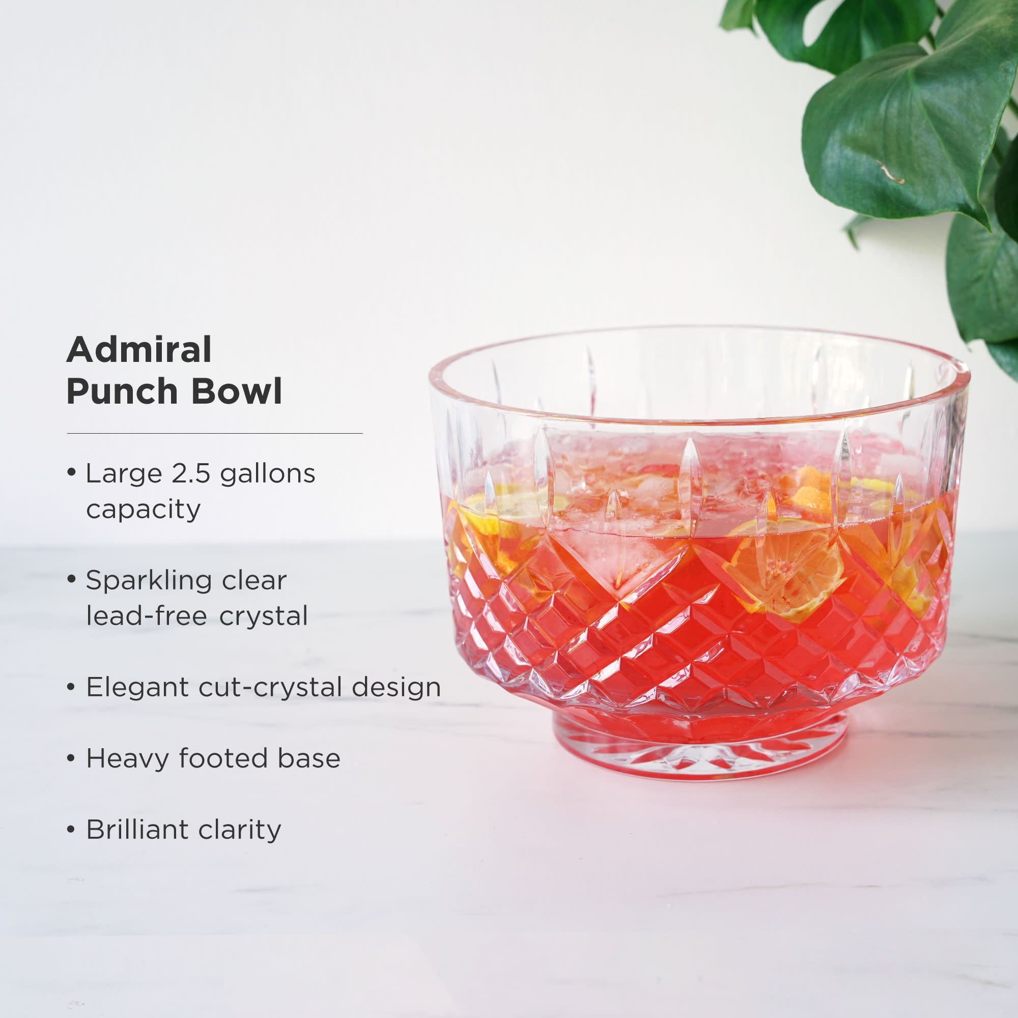Admiral Crystal Punch Bowl and Tumbler Set - Thumbnail 4