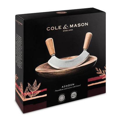 Cole & Mason Ashden Herb Mezzaluna With Acacia Chopping Board