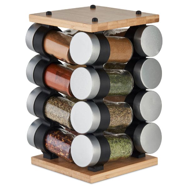 Cole & Mason Blyth Classic Bamboo 16 Jar Carousel (re-fillable) loading=