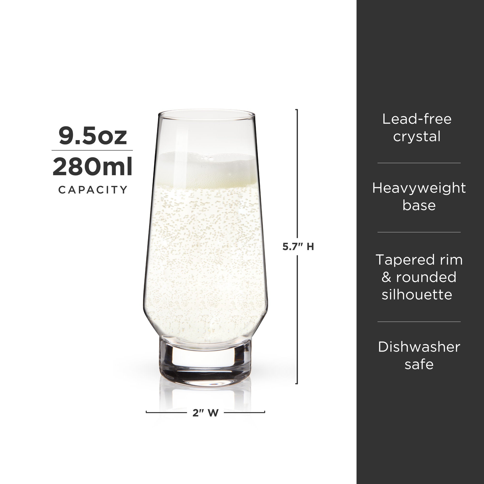 Raye Heavy Base Stemless Champagne Flutes - Thumbnail 5