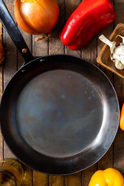 10" Round Carbon Steel Skillet (Hand Forged!)