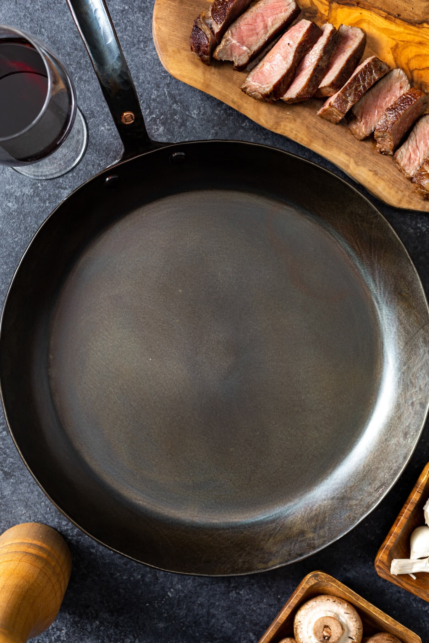 12" Round Carbon Steel Skillet (Hand Forged!)