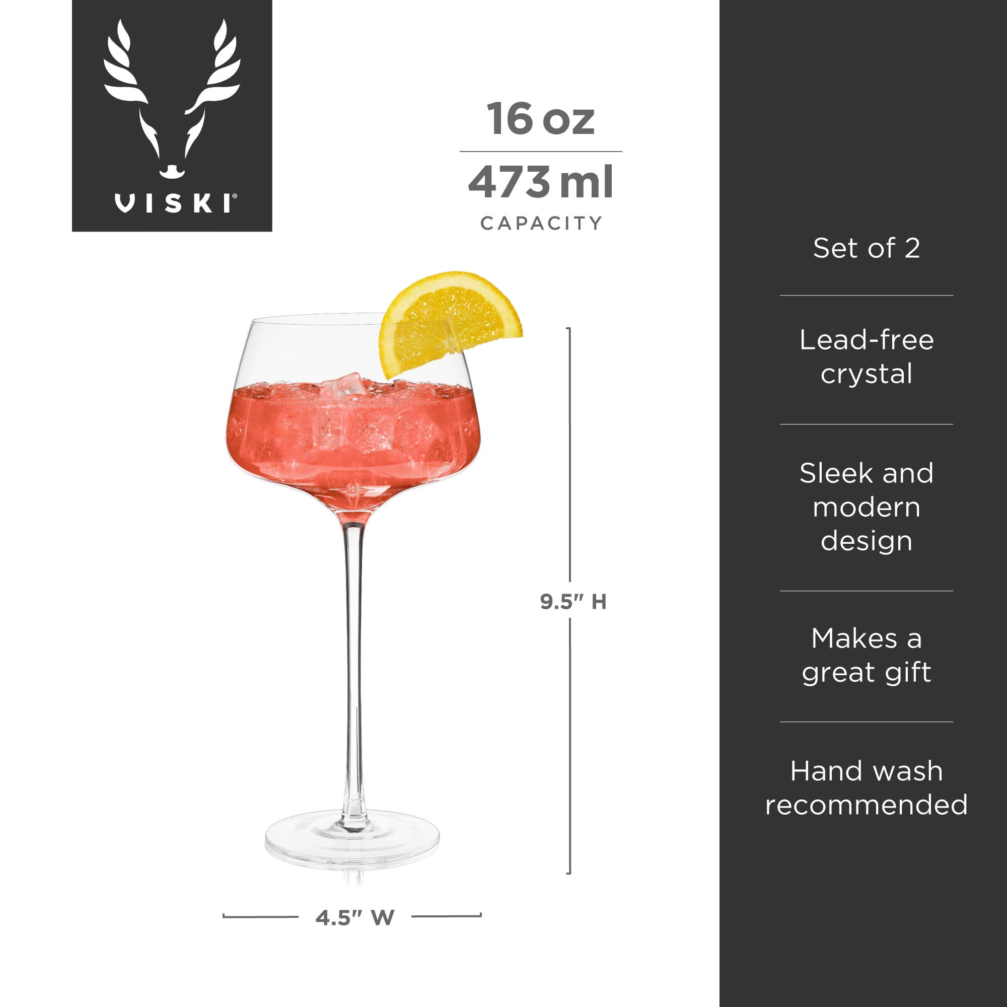 Raye Angled Crystal Amaro Spritz Glasses - Thumbnail 4