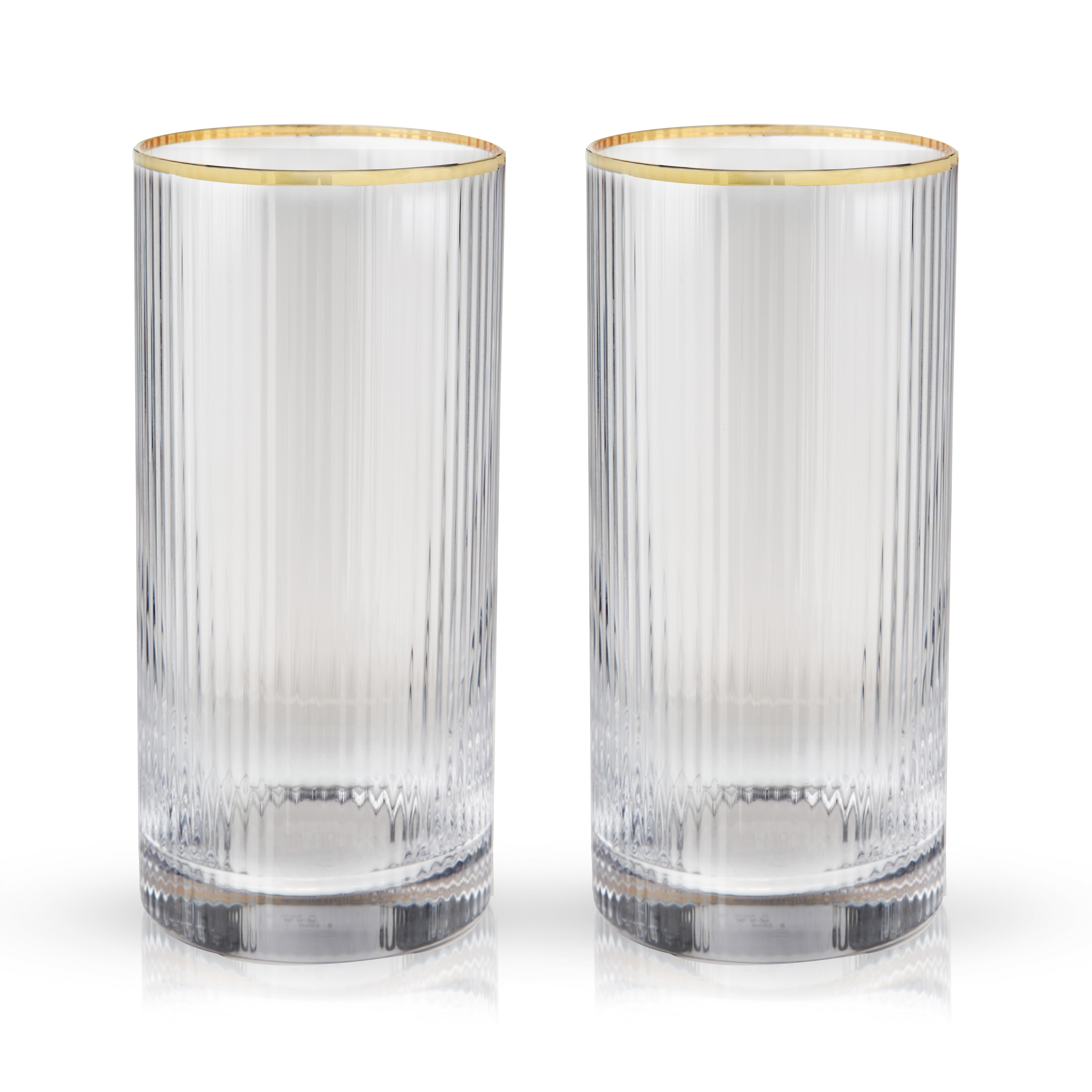 Viski Meridian Crystal Highball Glasses