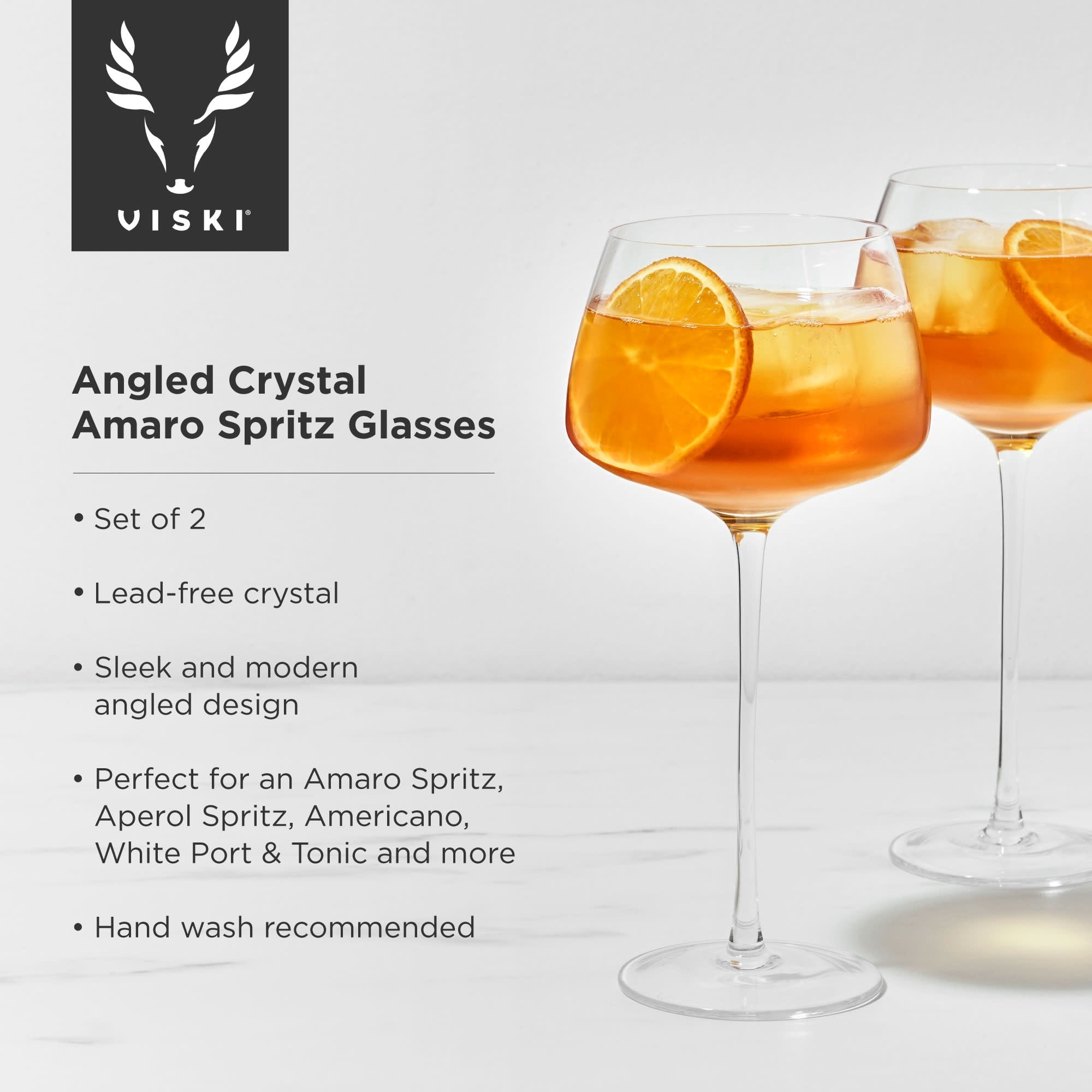 Raye Angled Crystal Amaro Spritz Glasses