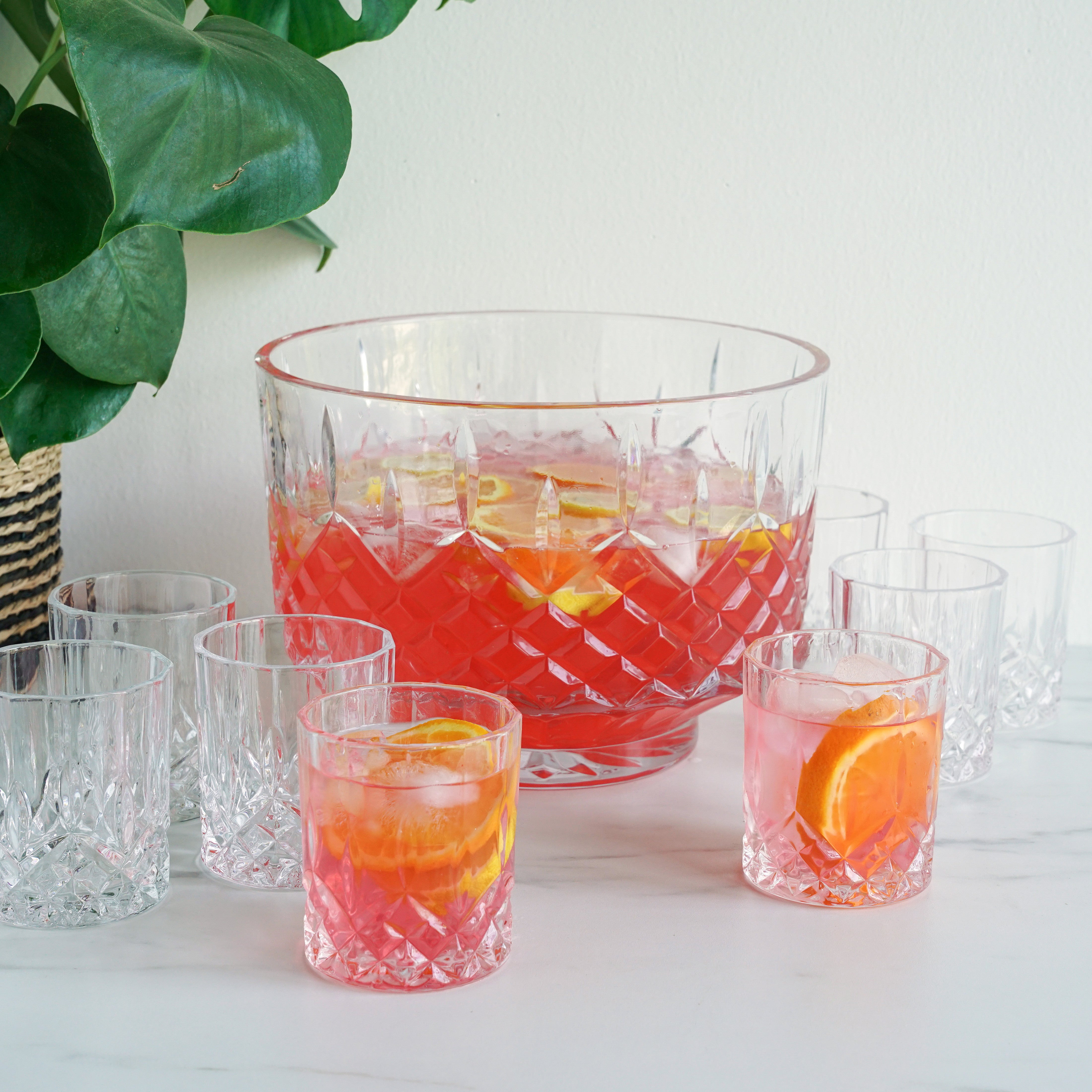 Admiral Crystal Punch Bowl and Tumbler Set - Thumbnail 2