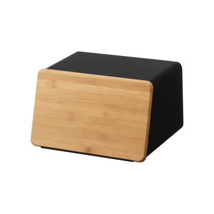 Bread Box with Cutting Board Lid - Steel + Wood