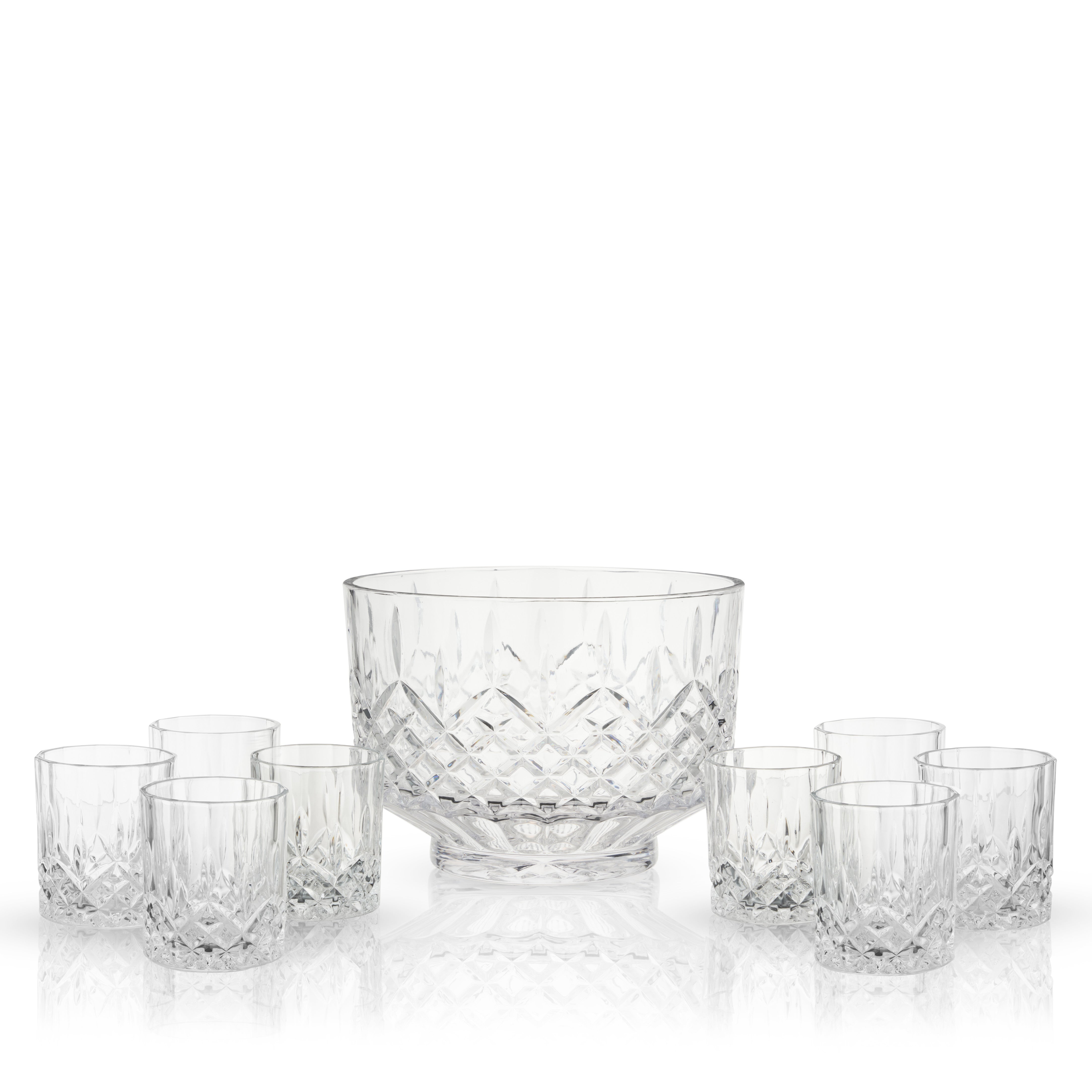 Admiral Crystal Punch Bowl and Tumbler Set - Thumbnail 3