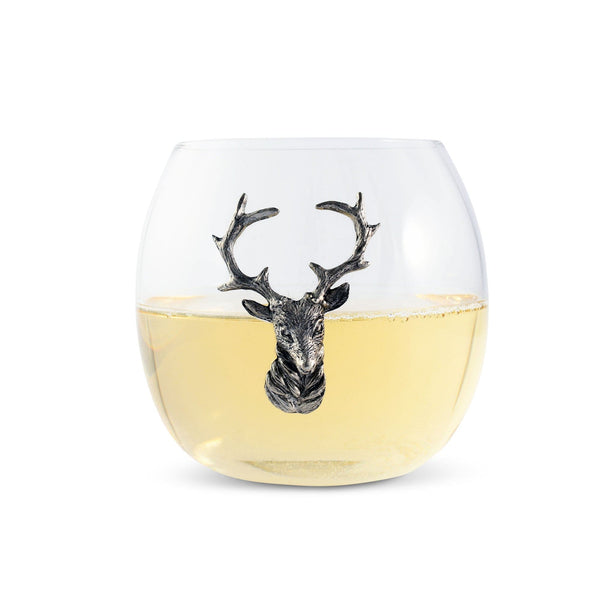 Elk / Deer Stemless Wine Glass loading=