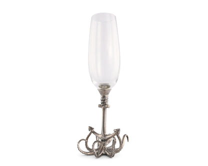 Octopus Pewter Stem Champagne Flute