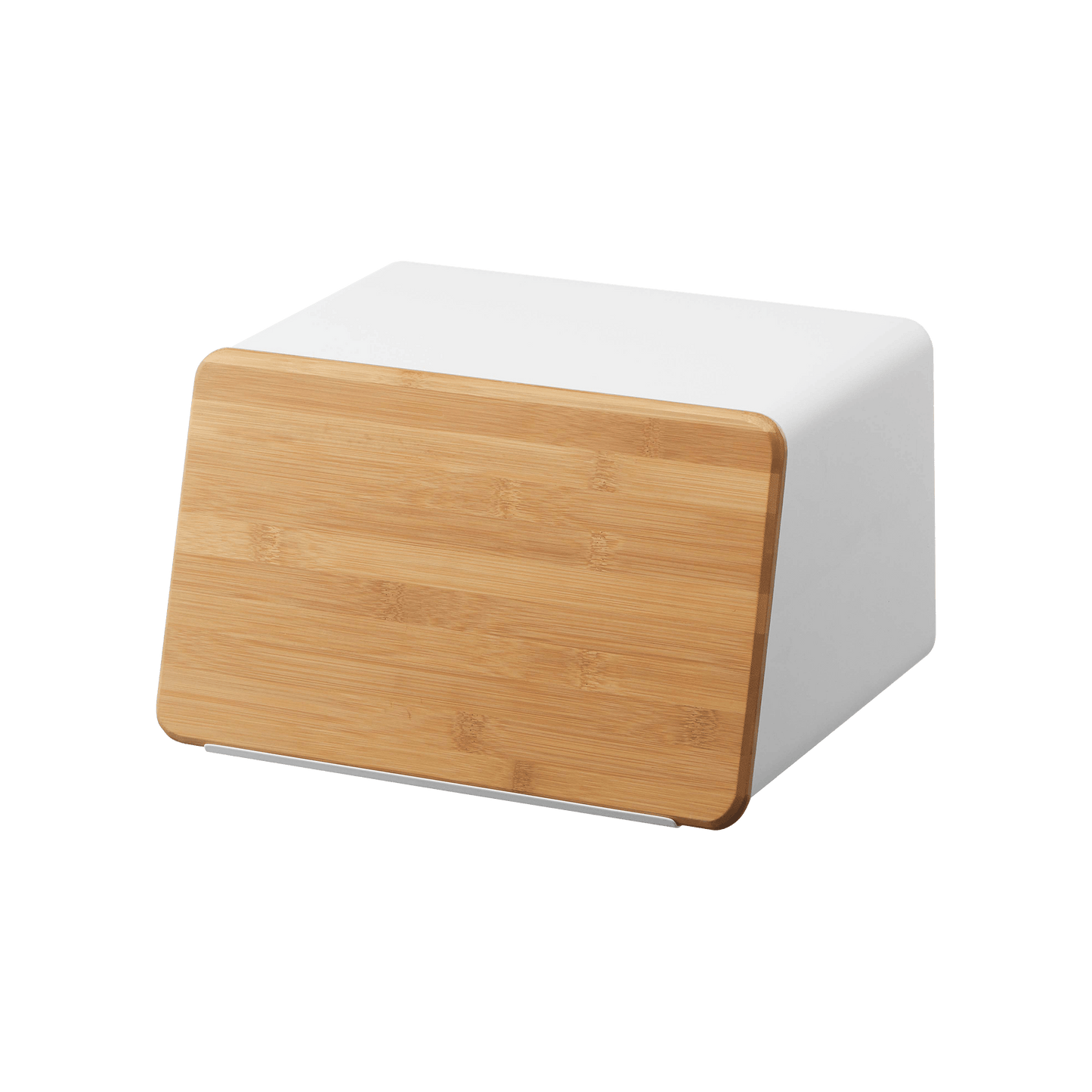 Bread Box with Cutting Board Lid - Steel + Wood